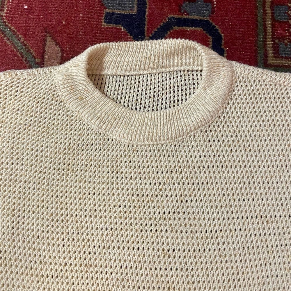 Vintage 1930s DEADSTOCK Men’s Sweatshirt D Pockets Waffle Knit Sweater Pullover - Picture 4 of 8